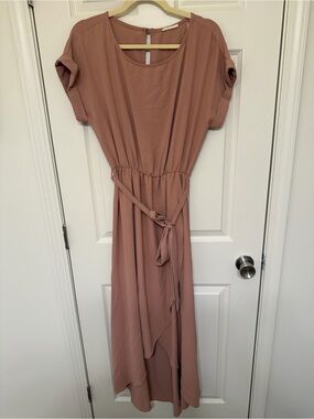 First Love Mauve Tie-Waist Maxi Dress